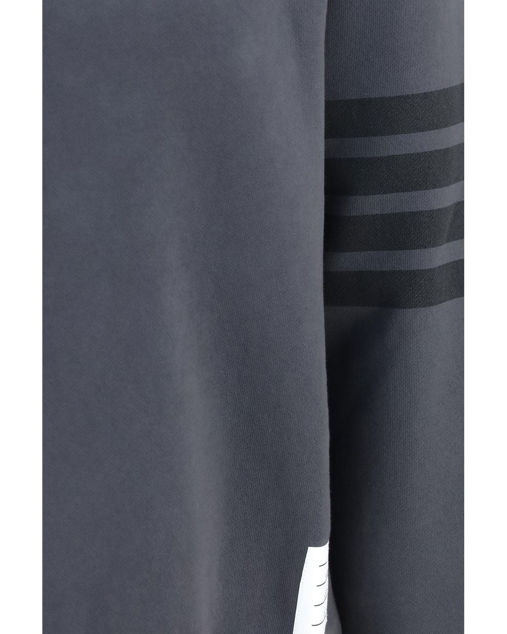 Thom Browne Blue Bar Cotton Crewneck Sweatshirt Charcoal for men