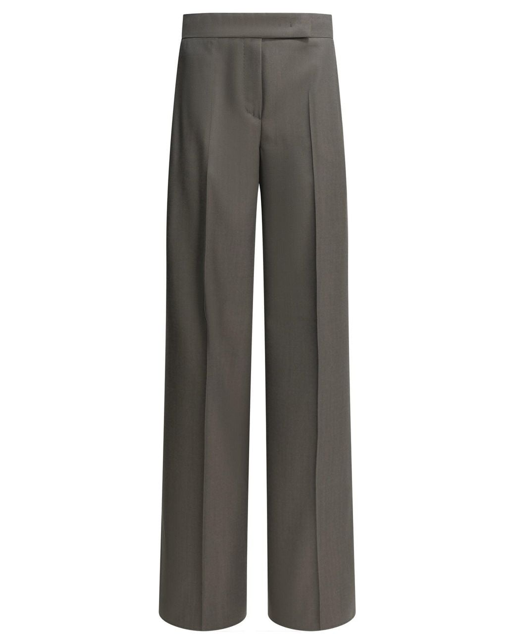 Max Mara Gray Tailored Virgin Wool Pants