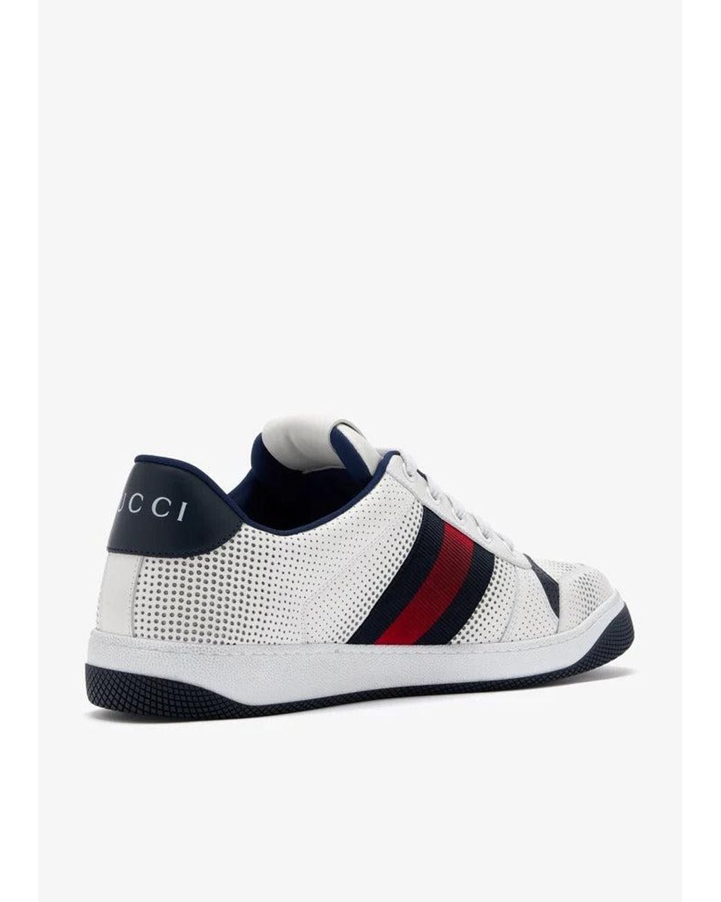 Gucci White Screener Sneakers for men