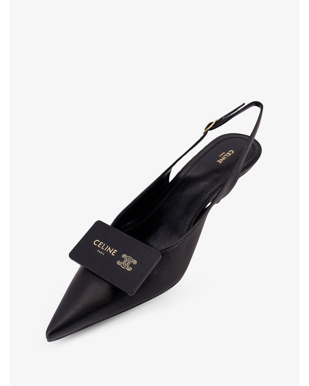 Céline White Signature Leather Pumps