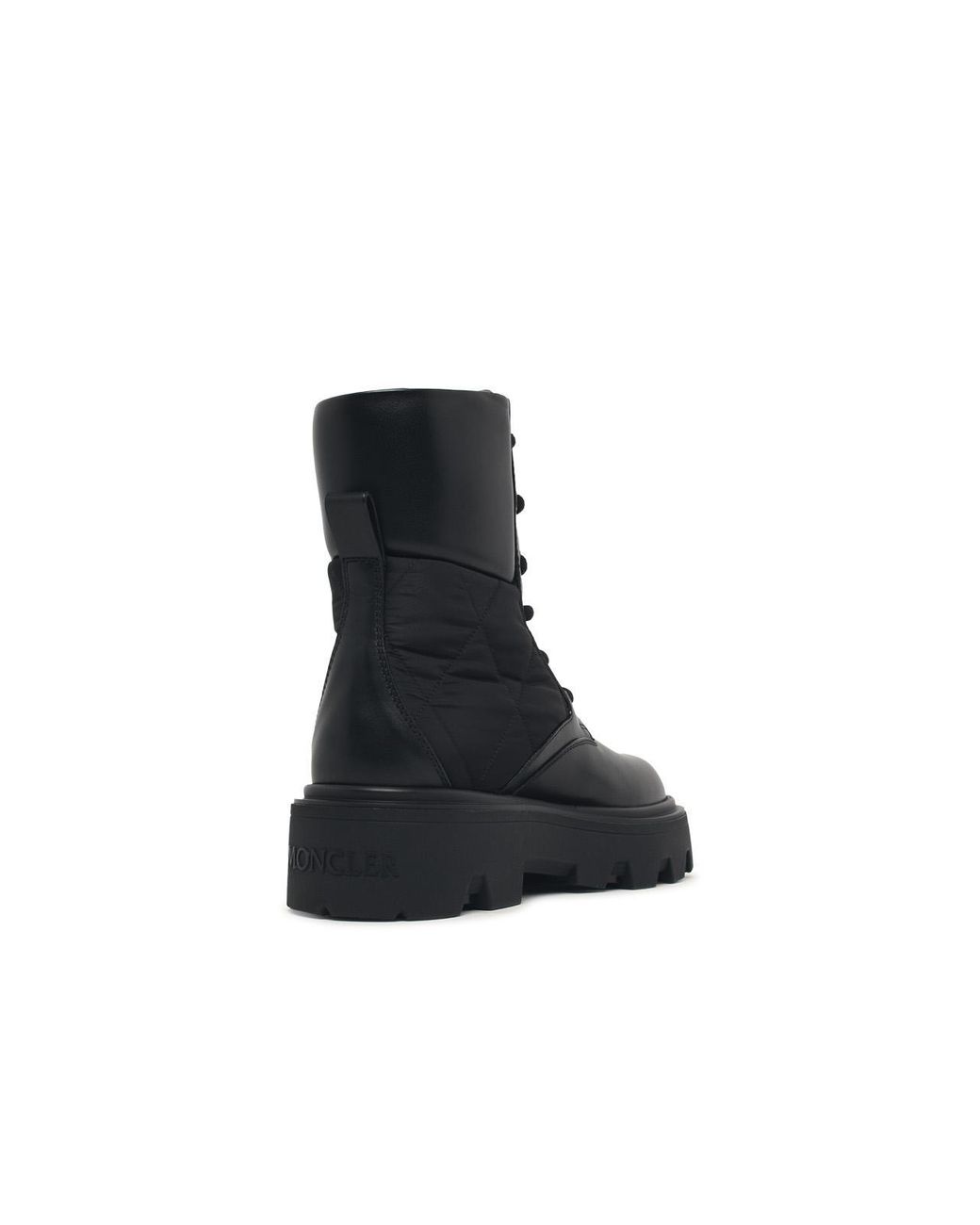 Moncler Black 'Aurea' Leather Blend Boots