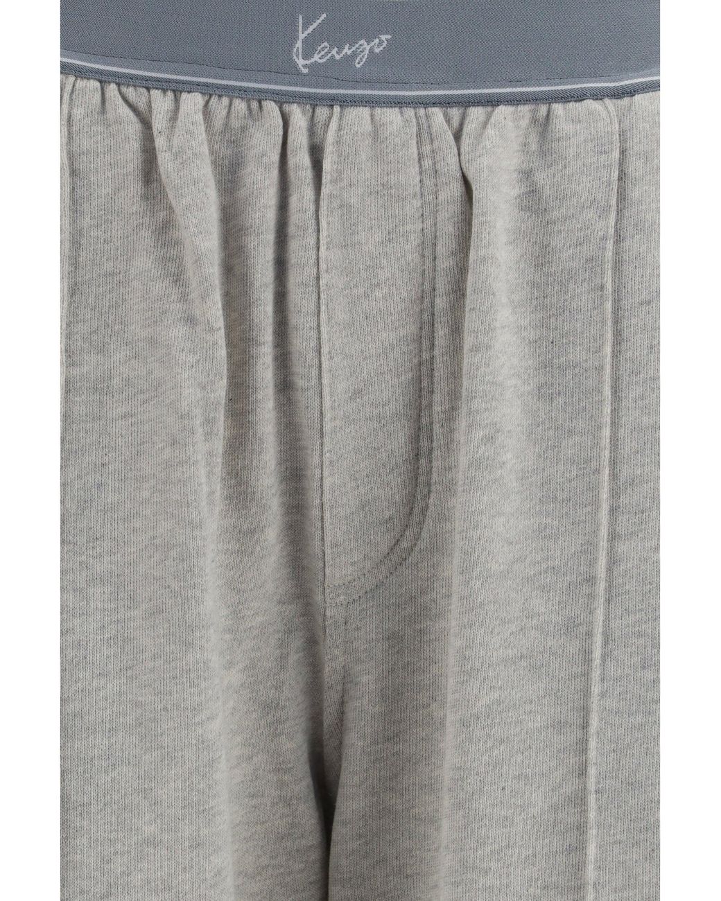 KENZO Gray Signature Stretch Cotton Pants