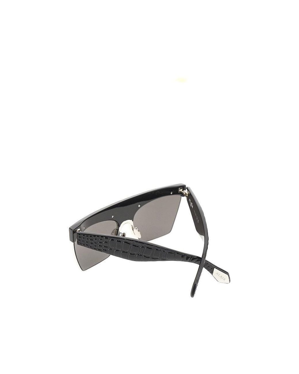 Alaïa Gray Croco-Effect Sunglasses