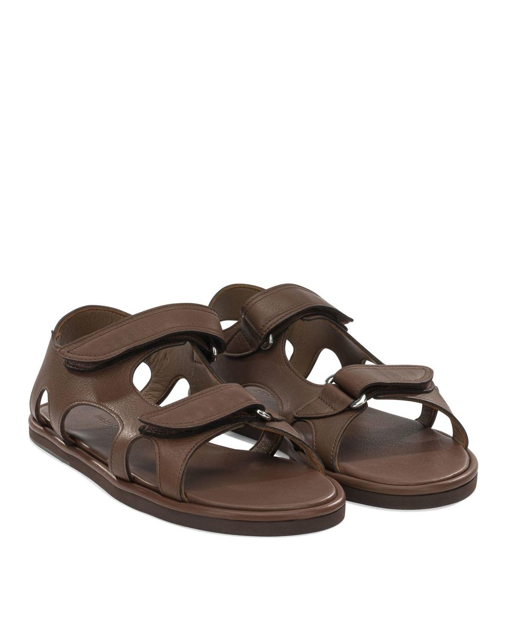 Auralee Brown Low Leather Sandals