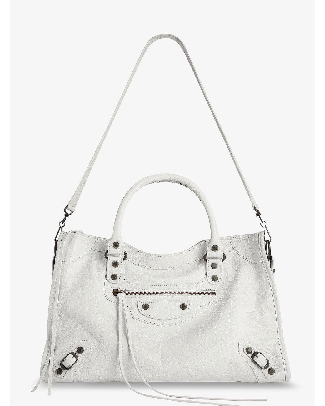Balenciaga Natural Le City Medium Leather Shoulder Bag