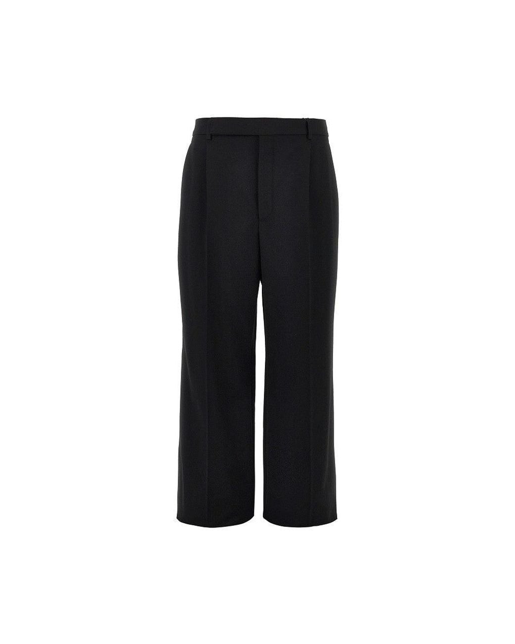Saint Laurent Black Wool Grain De Poudre Pants for men