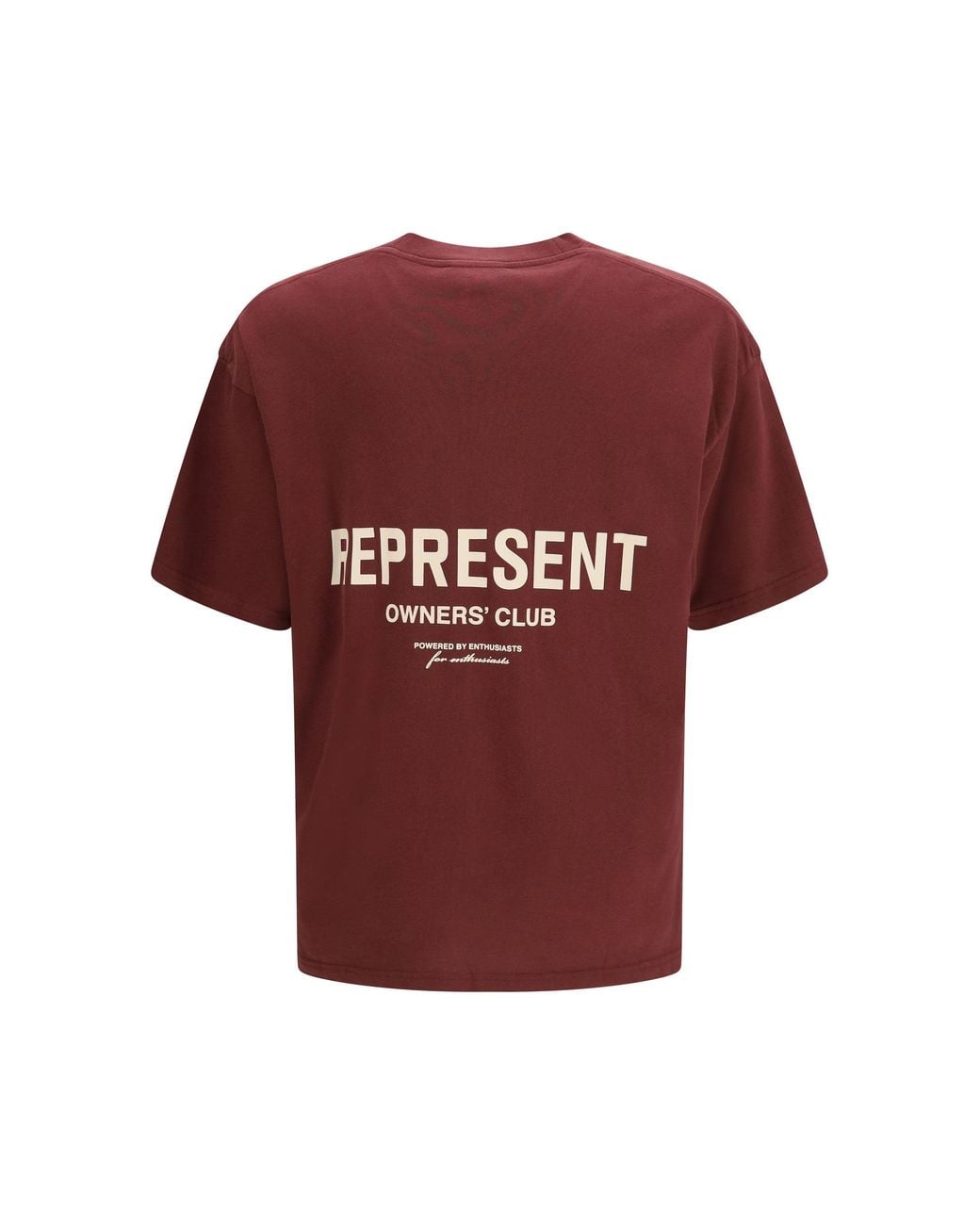 Represent Red Cotton T-Shirt Bordeaux for men
