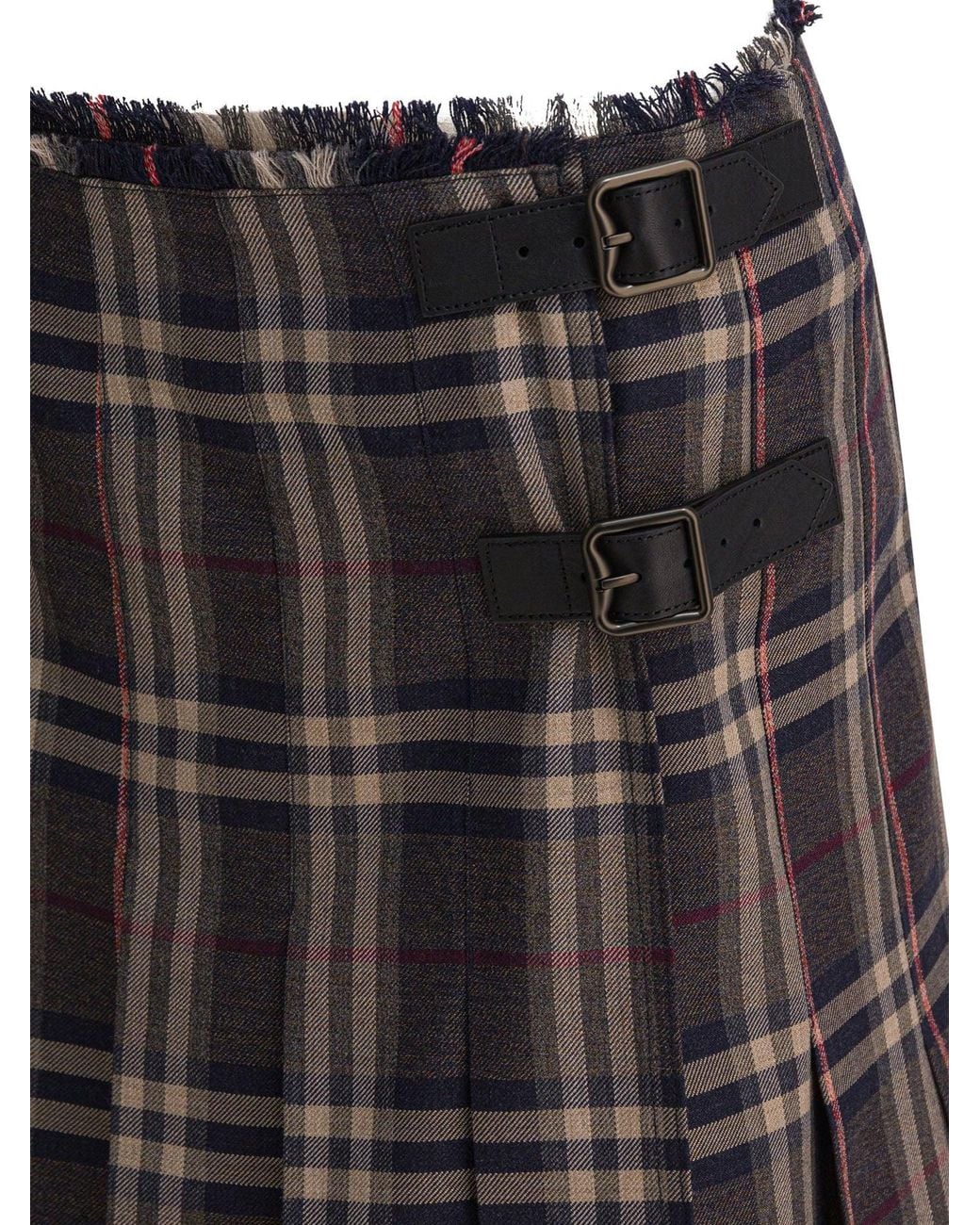 Burberry Black "Check" Wool Mini Kilt