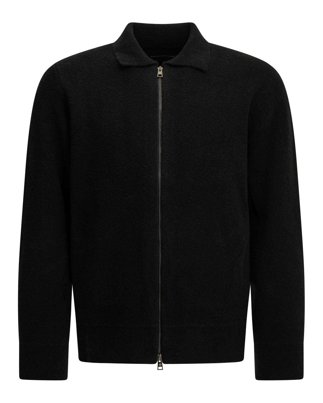 Tagliatore Black Wool Sweater With A Zipper