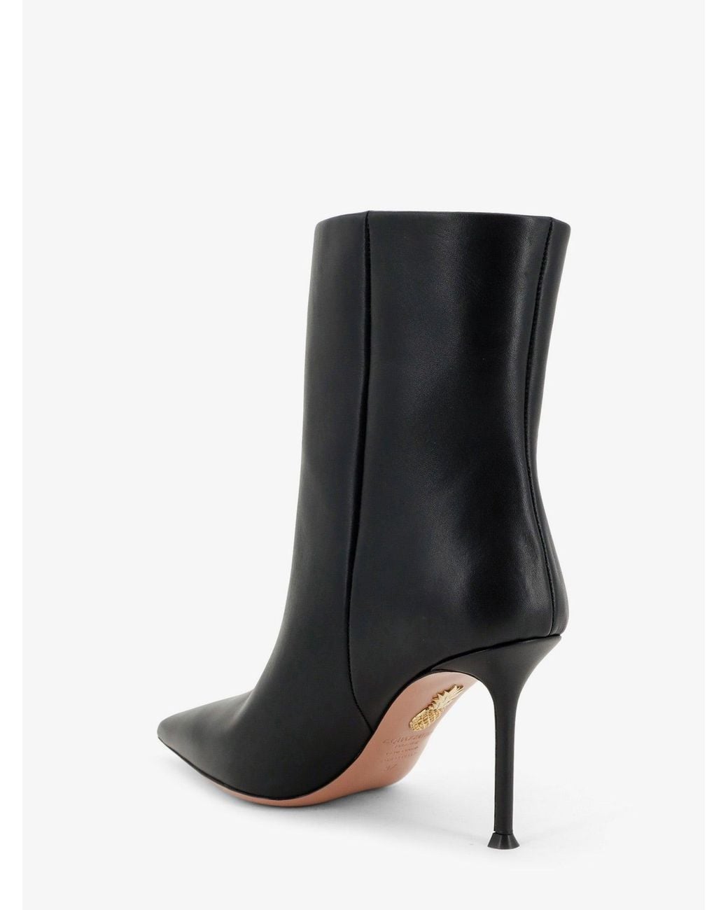 Aquazzura Black Harper Leather Ankle Boots