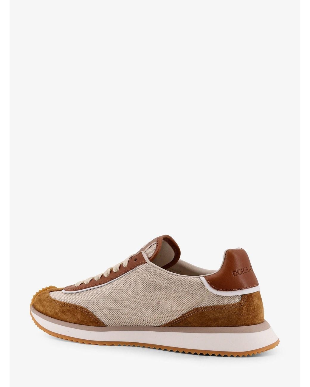 Dolce & Gabbana Brown Dg Cushion Canvas With Side Logo Sneakers for men