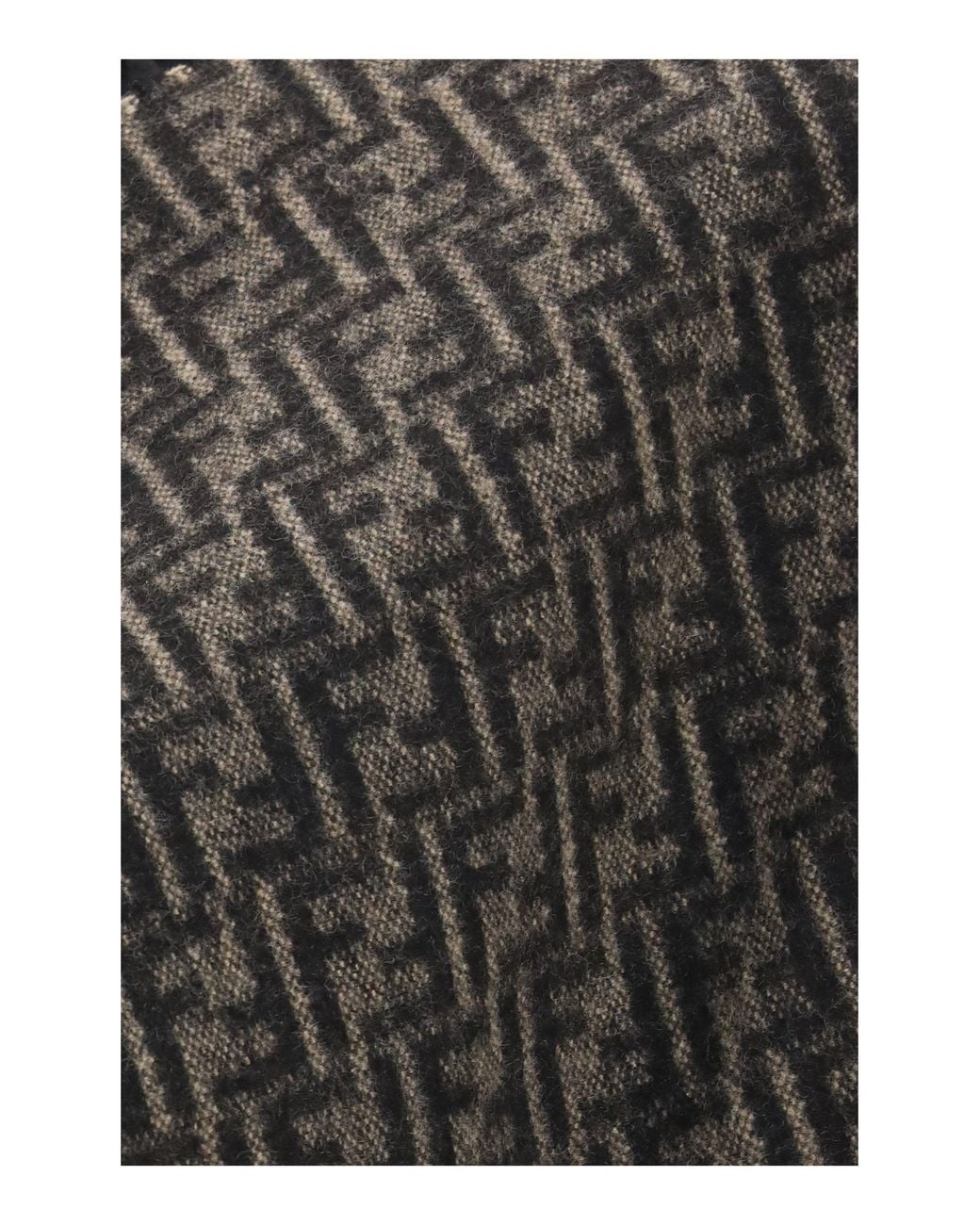 Fendi Black Ff Zucca Wool Cashmere Poncho Tabacco Moro