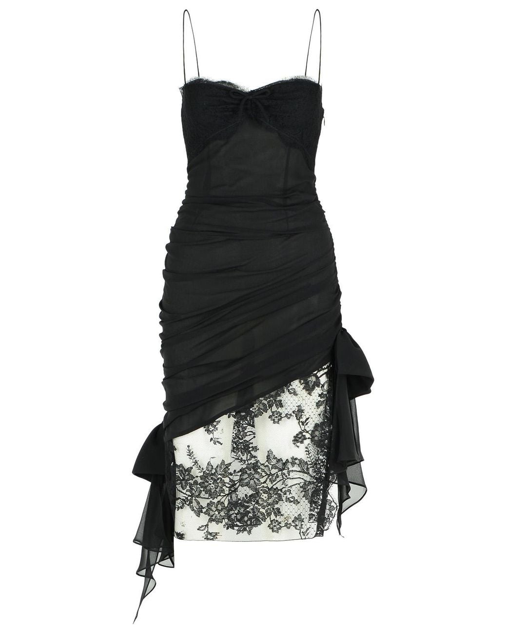 Alessandra Rich Black Silk Mini Dress