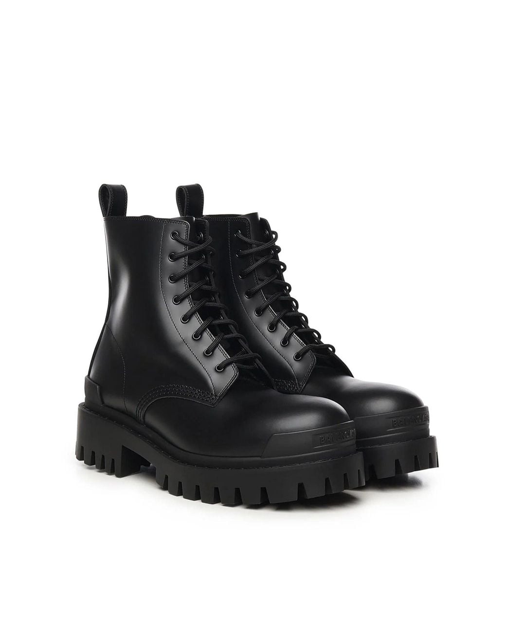 Balenciaga Black "Strike" Leather Ankle Boots
