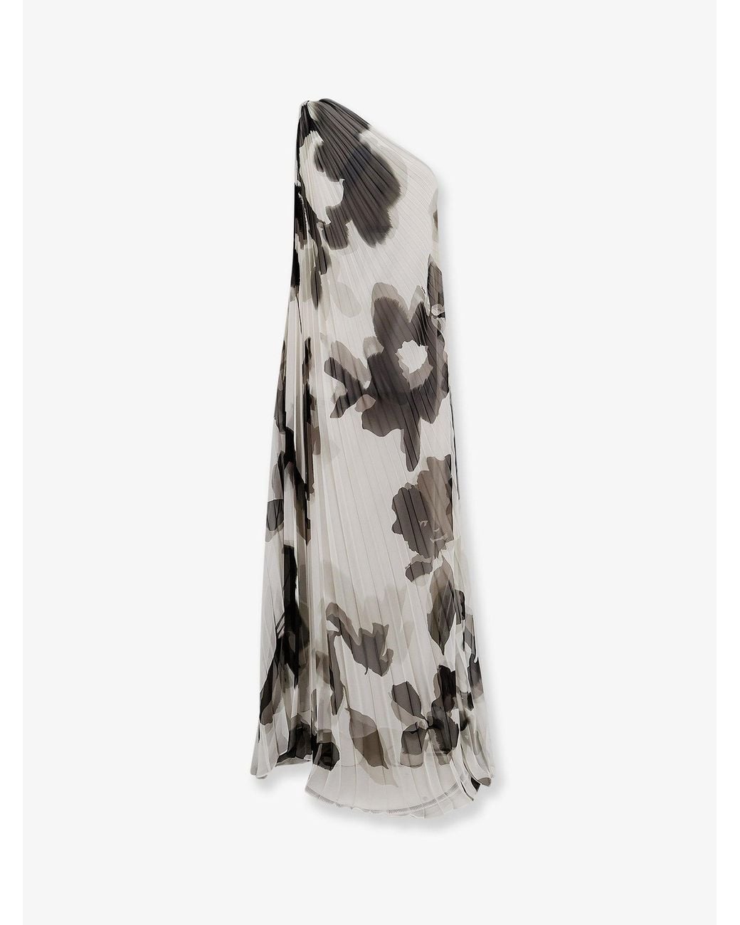 Max Mara White Mxefuggito Pleated Long Dress