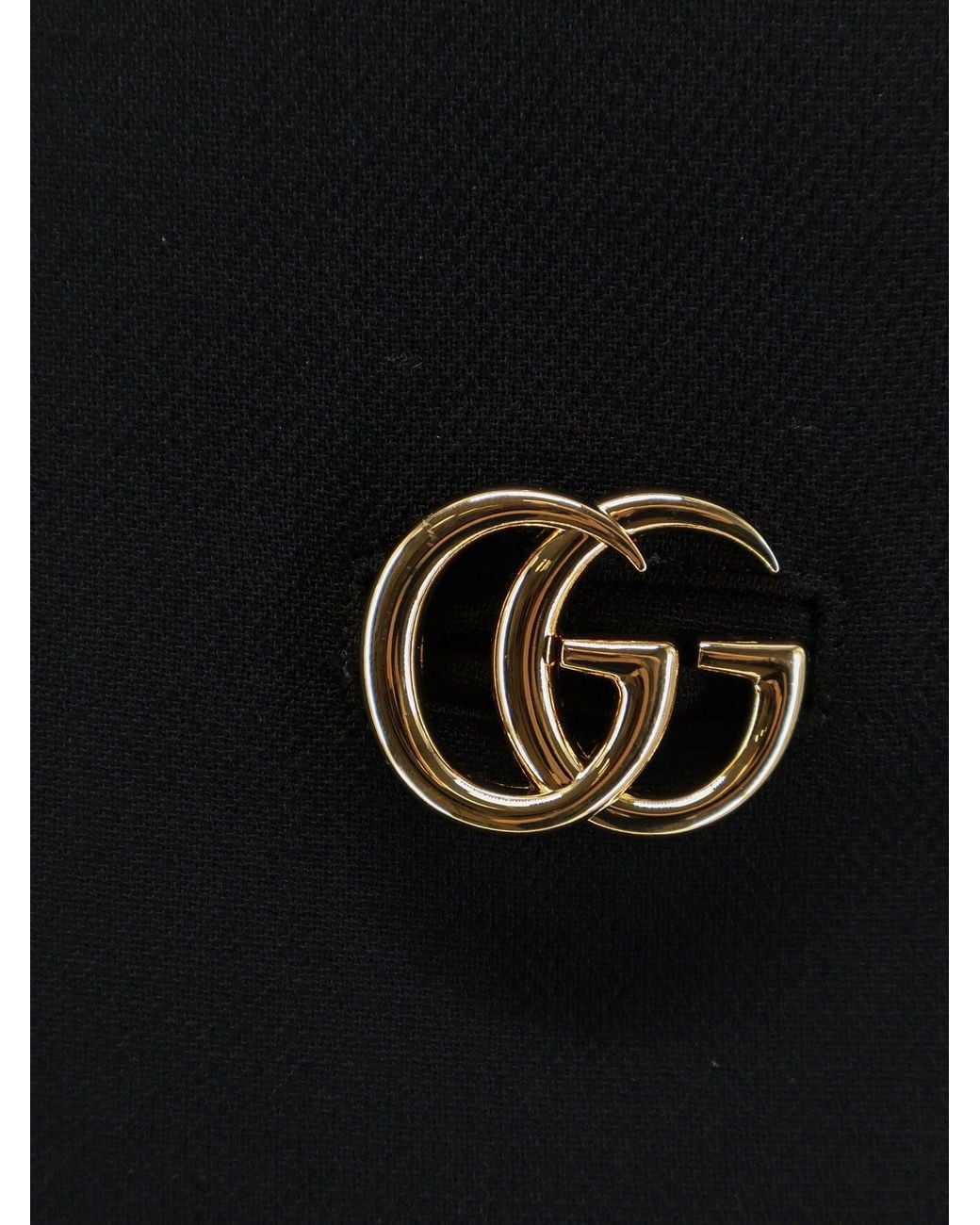 Gucci Black Wool Crepe Skirt With Double G Button
