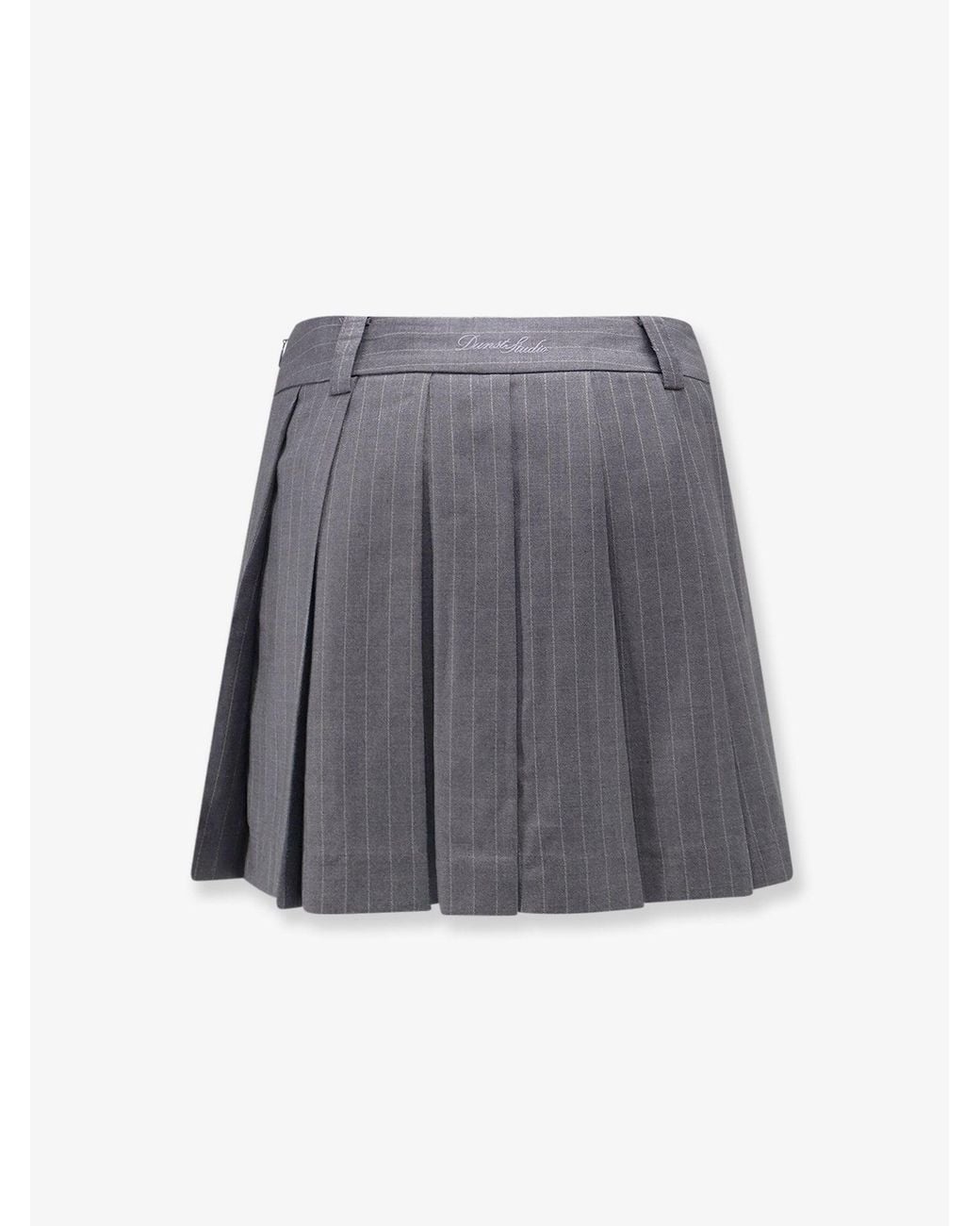DUNST Gray Pleated Mini Skirt With Shorts