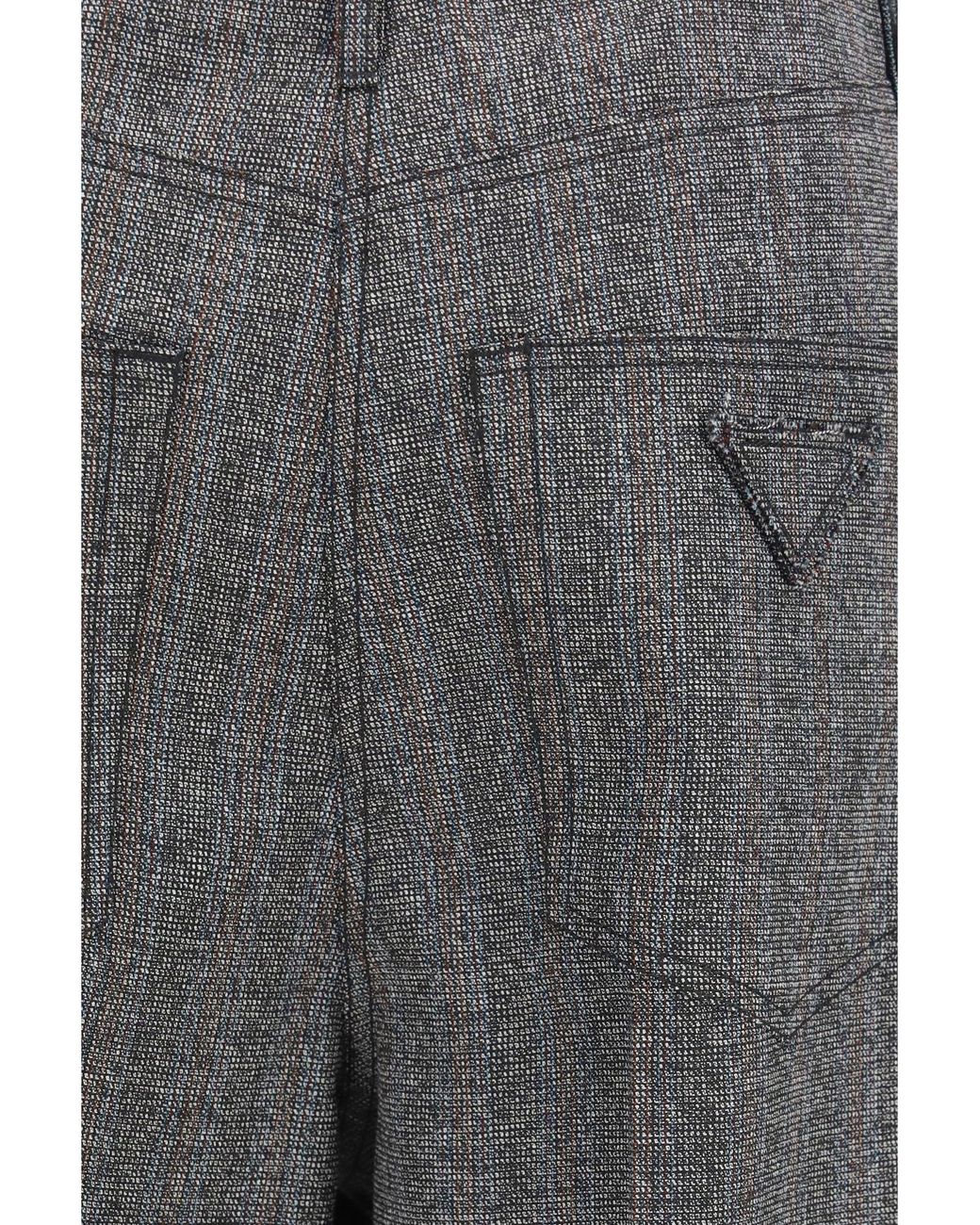 Prada Gray Mouliné Wool Pants
