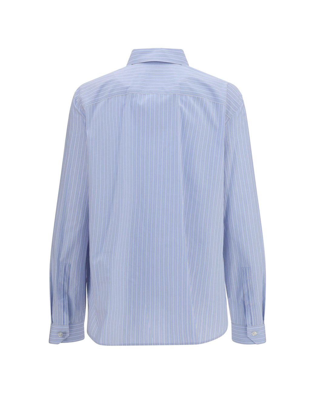 Saint Laurent Blue Cassandre Striped Poplin Shirt