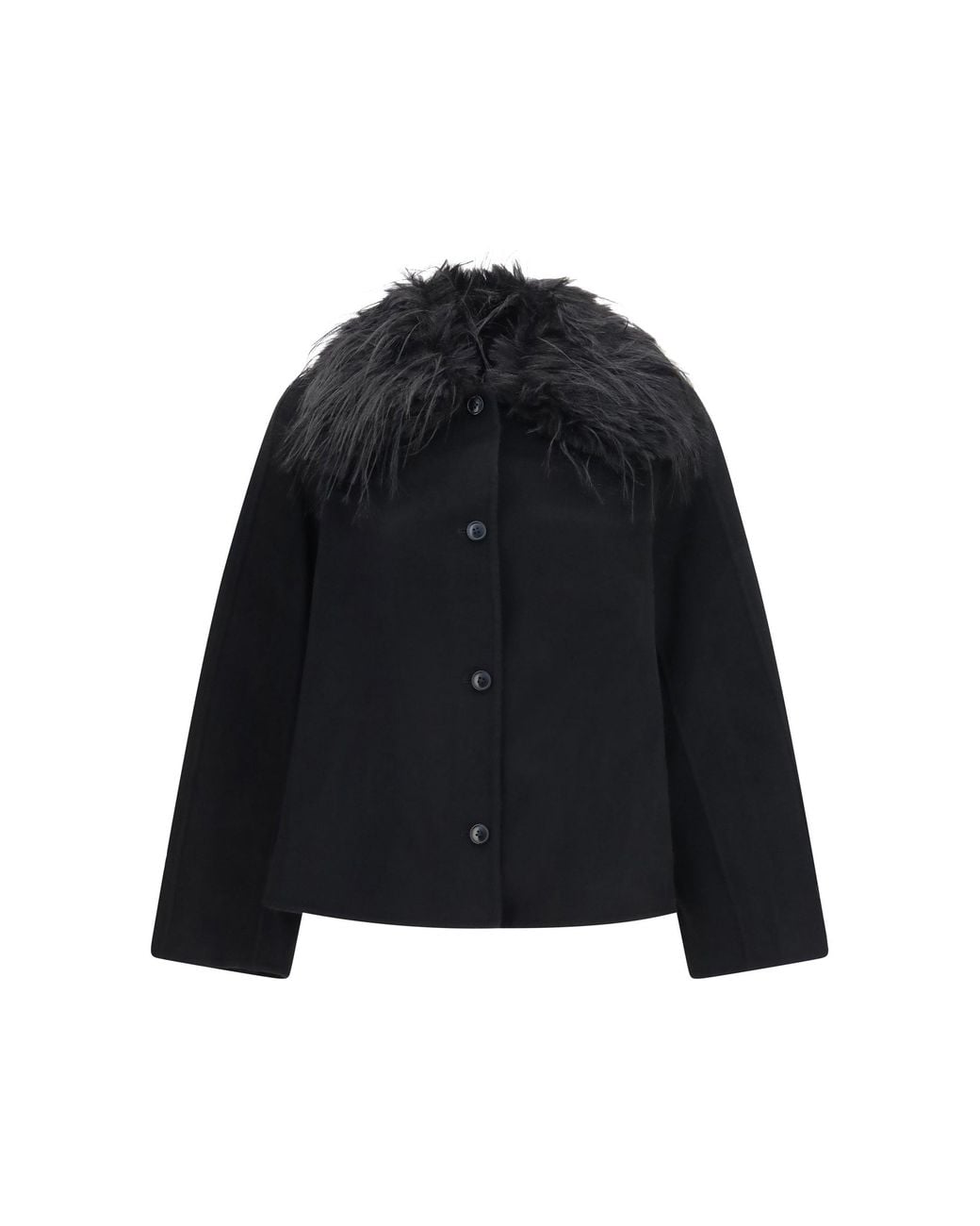 Loulou de Saison Black Rafe Jacket Faux-Fur Collar