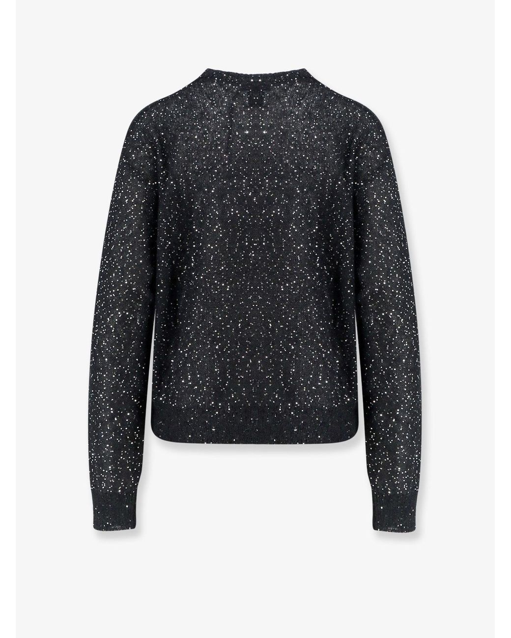 Nude Black Mohair Blend Sweater With Sequins