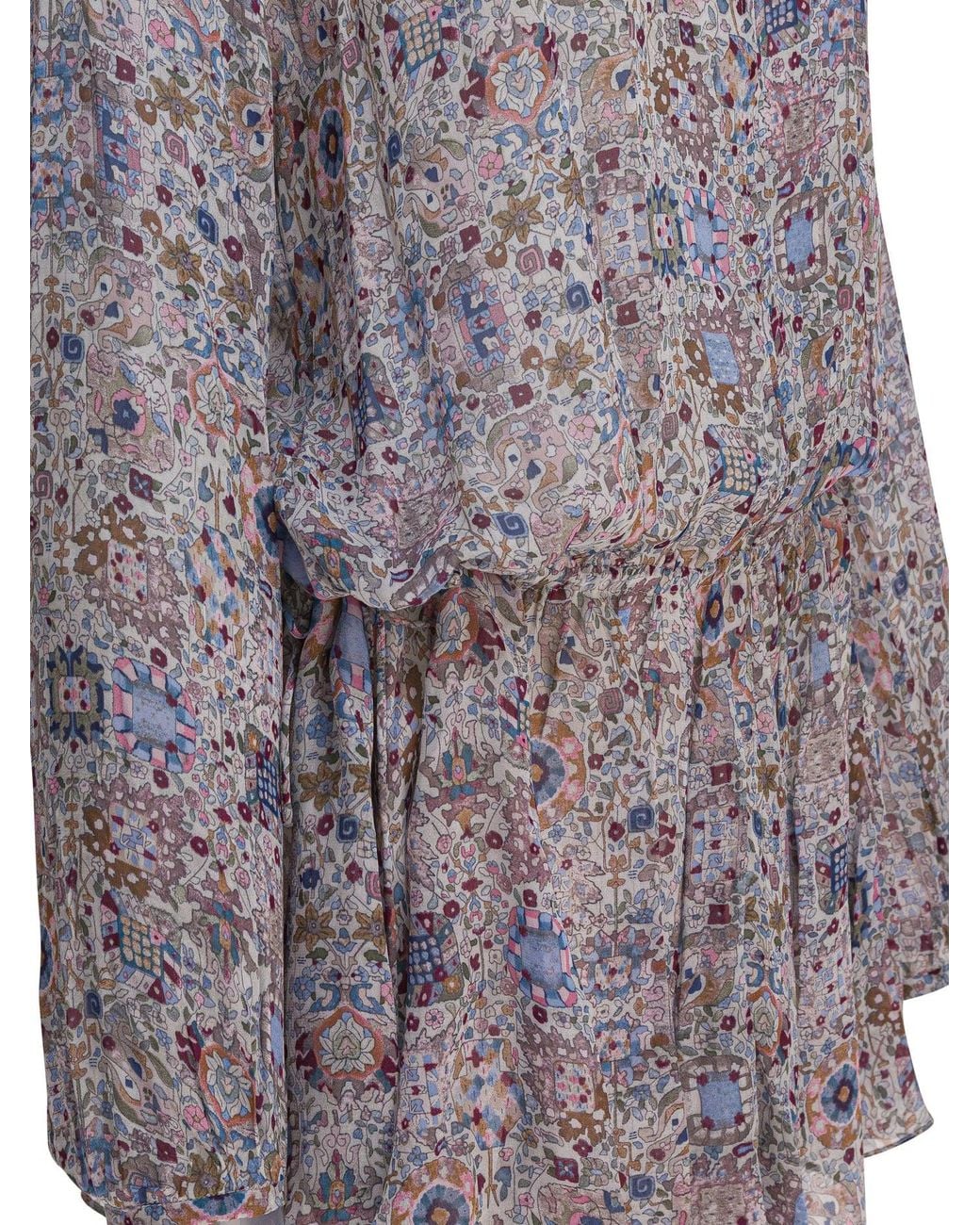 Isabel Marant Gray Floral Flared Dress
