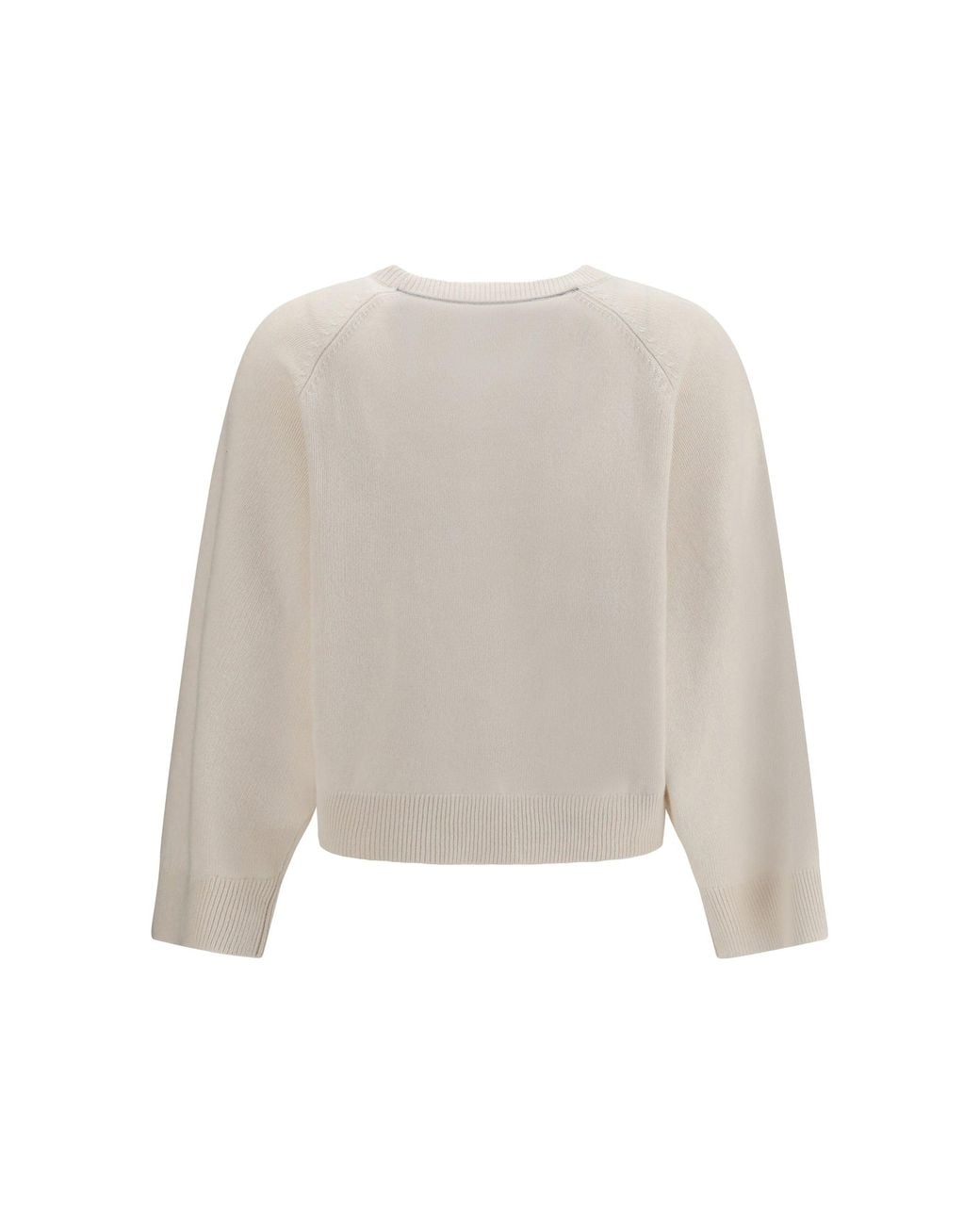 Brunello Cucinelli White Cashmere Crewneck Sweater