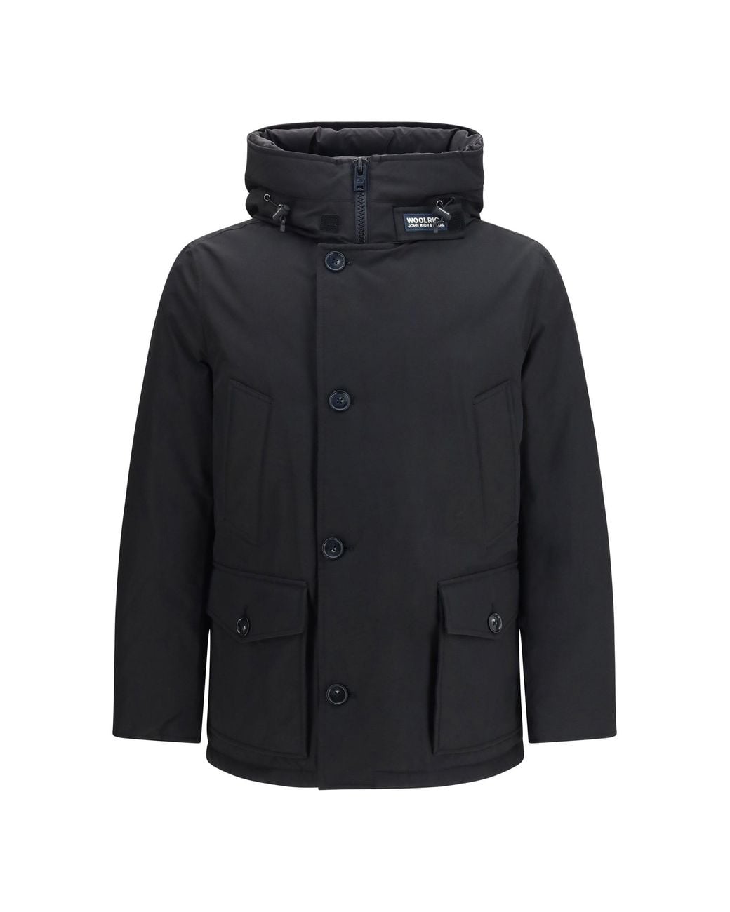 Woolrich Black Arctic Anorak Ramar Cloth for men