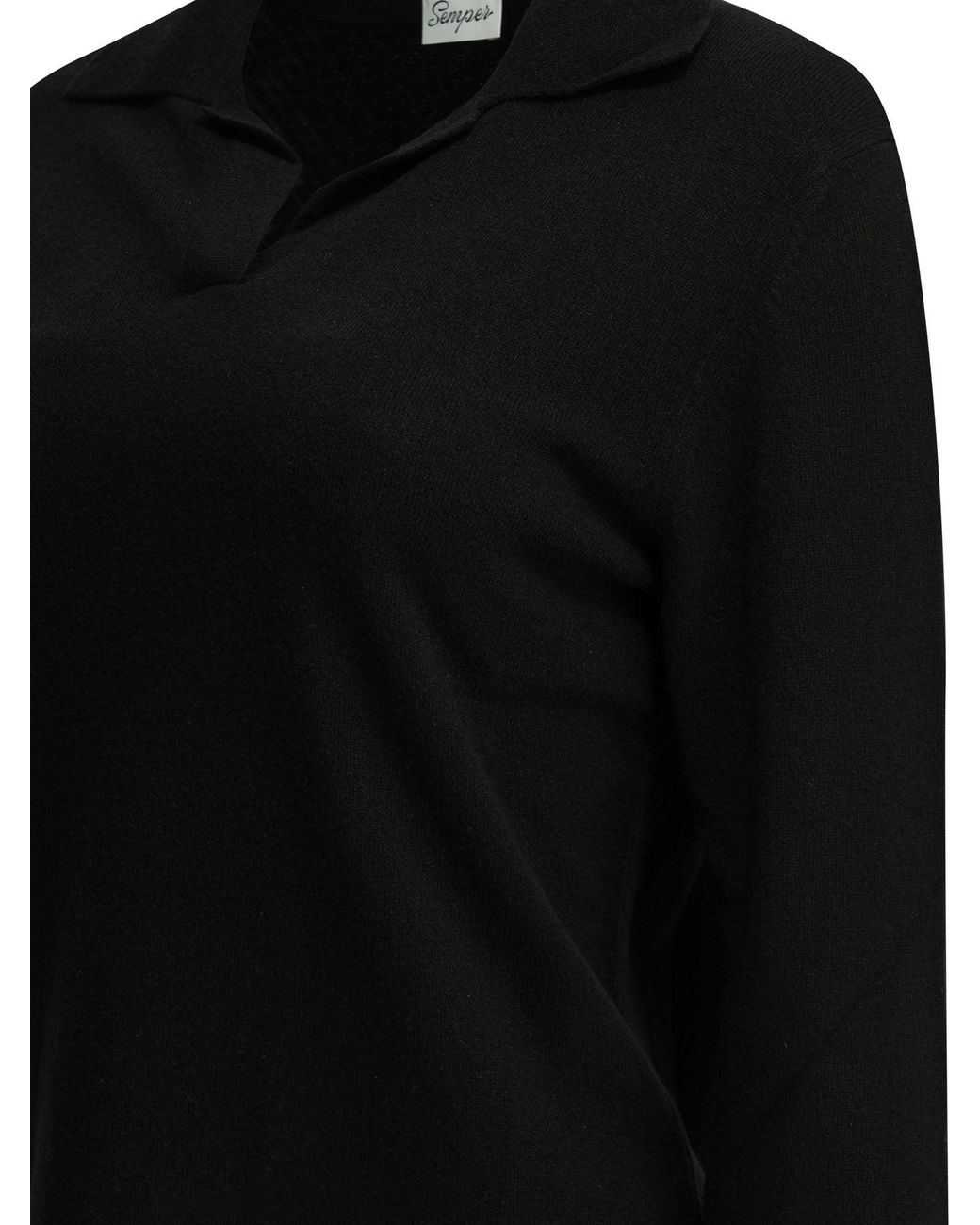Semler Black Cashmere Polo Sweater