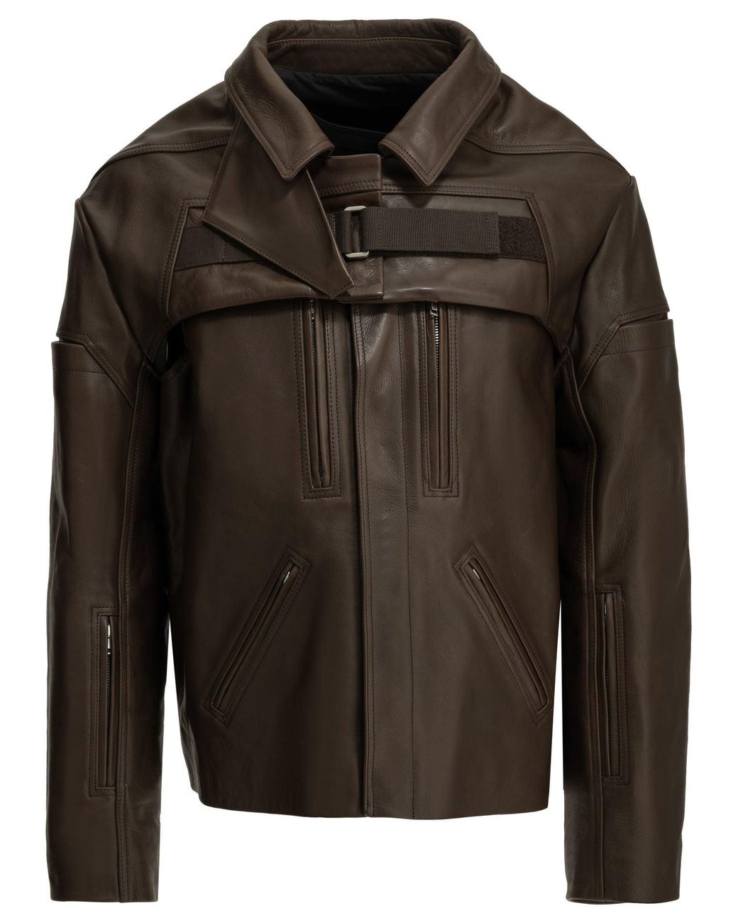 Rick Owens Black 2 Piece Mac Leather Jacket for men