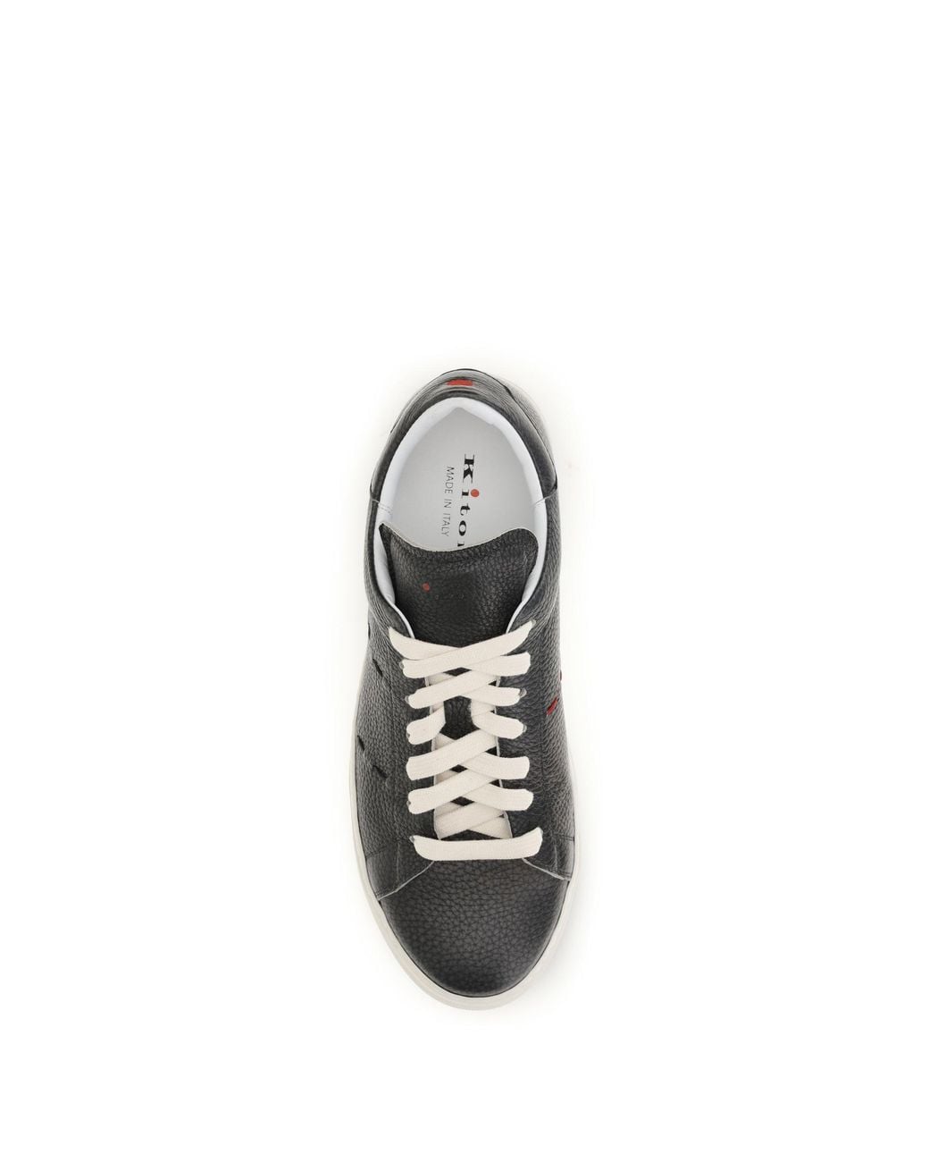 Kiton Black Leather Sneakers for men