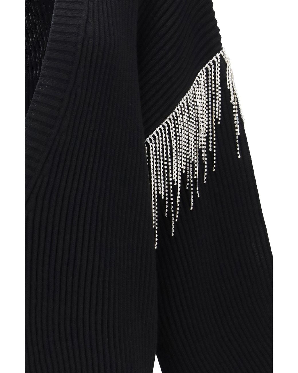 Max Mara Black Pagine Virgin Wool Cardigan