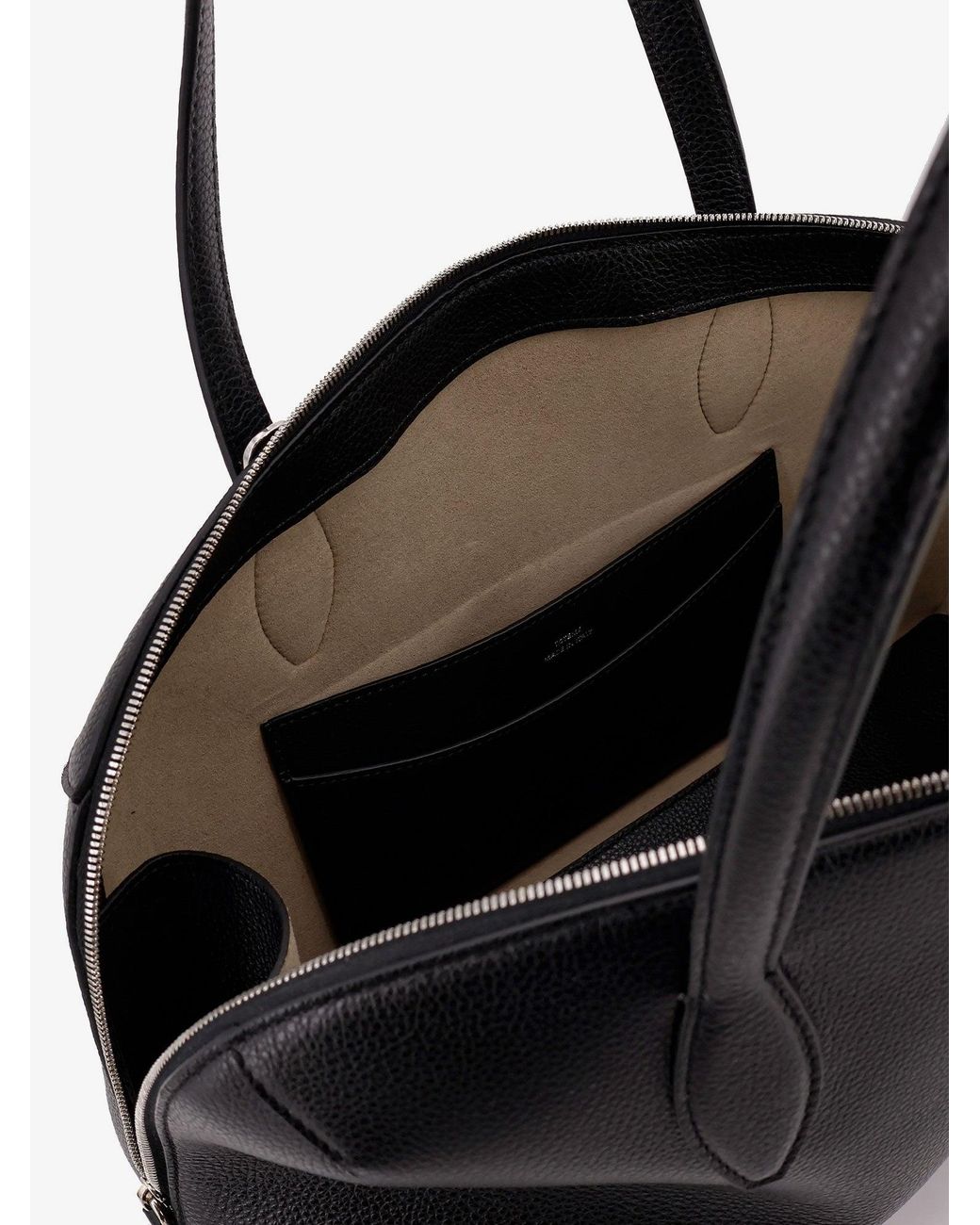 Totême Black Hammered Leather Handbag