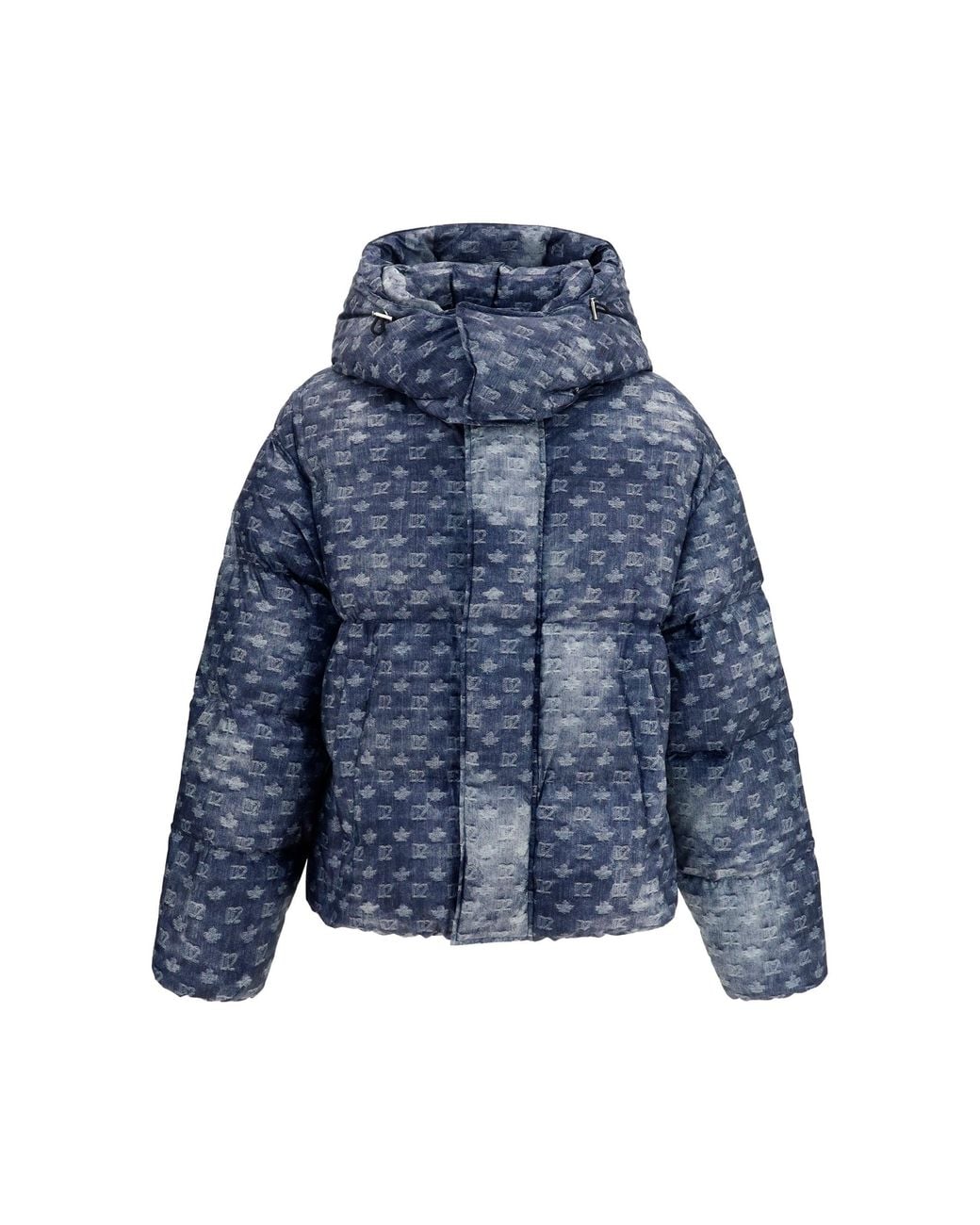 DSquared² Blue Monogram Puffer Jacket for men