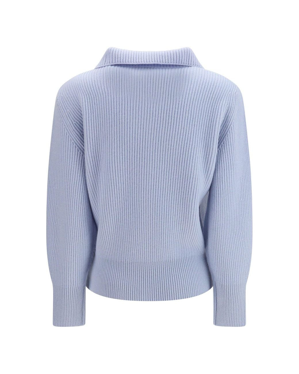 Forte_forte Blue Forte_Forte Wool And Cashmere Half Zip Sweater