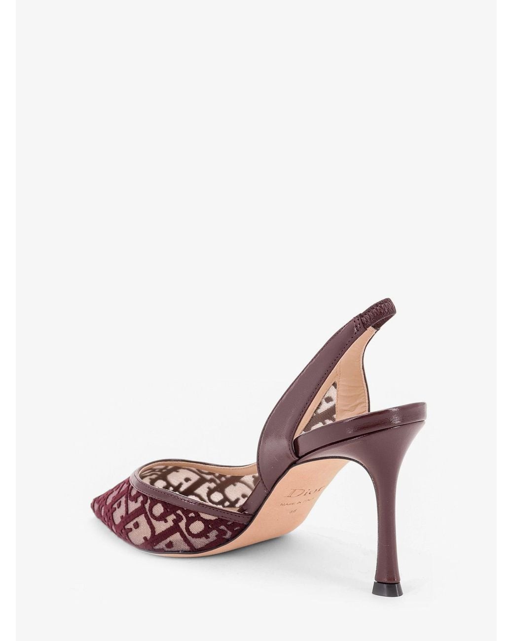 Dior Pink Aable Slingback Mesh Pumps Embroidery