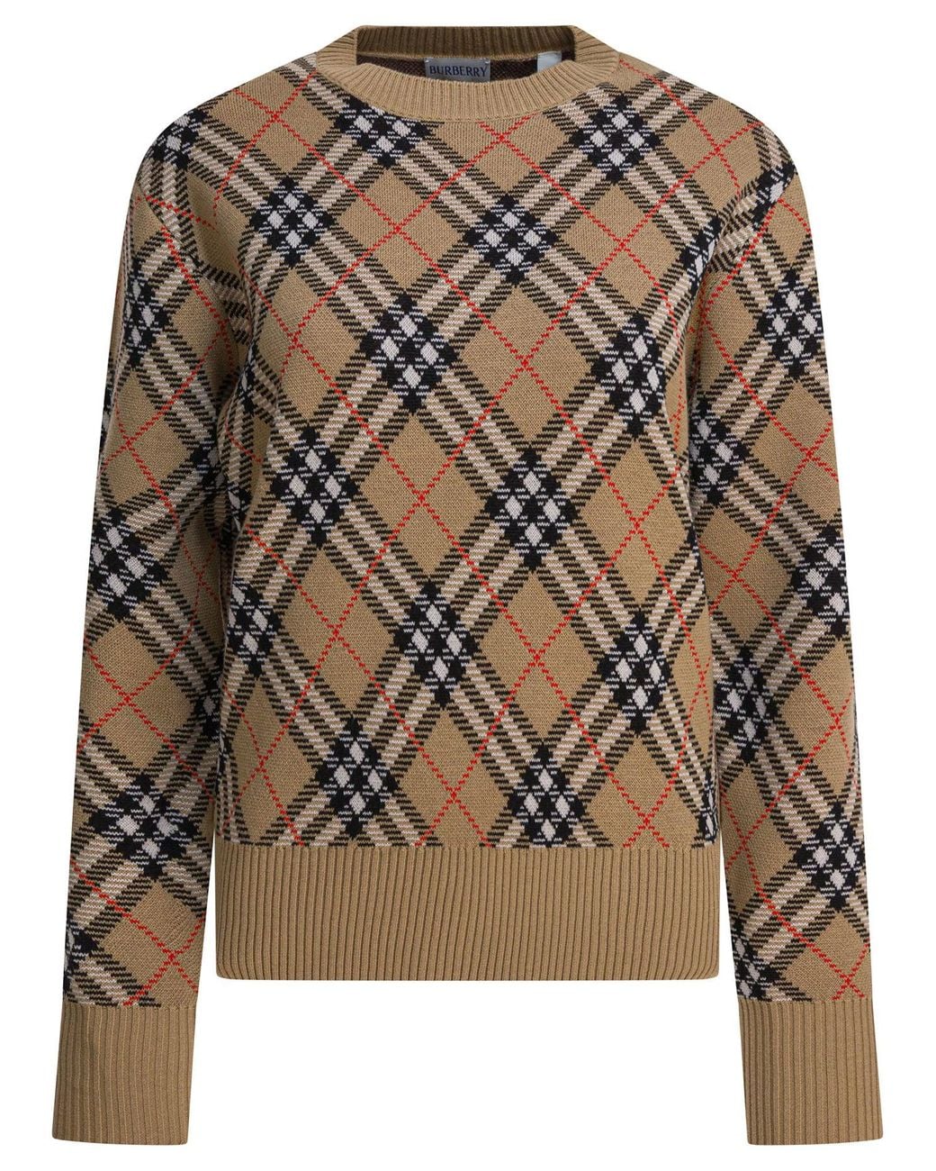 Burberry Brown Wool Blend Crew Neck Sweater