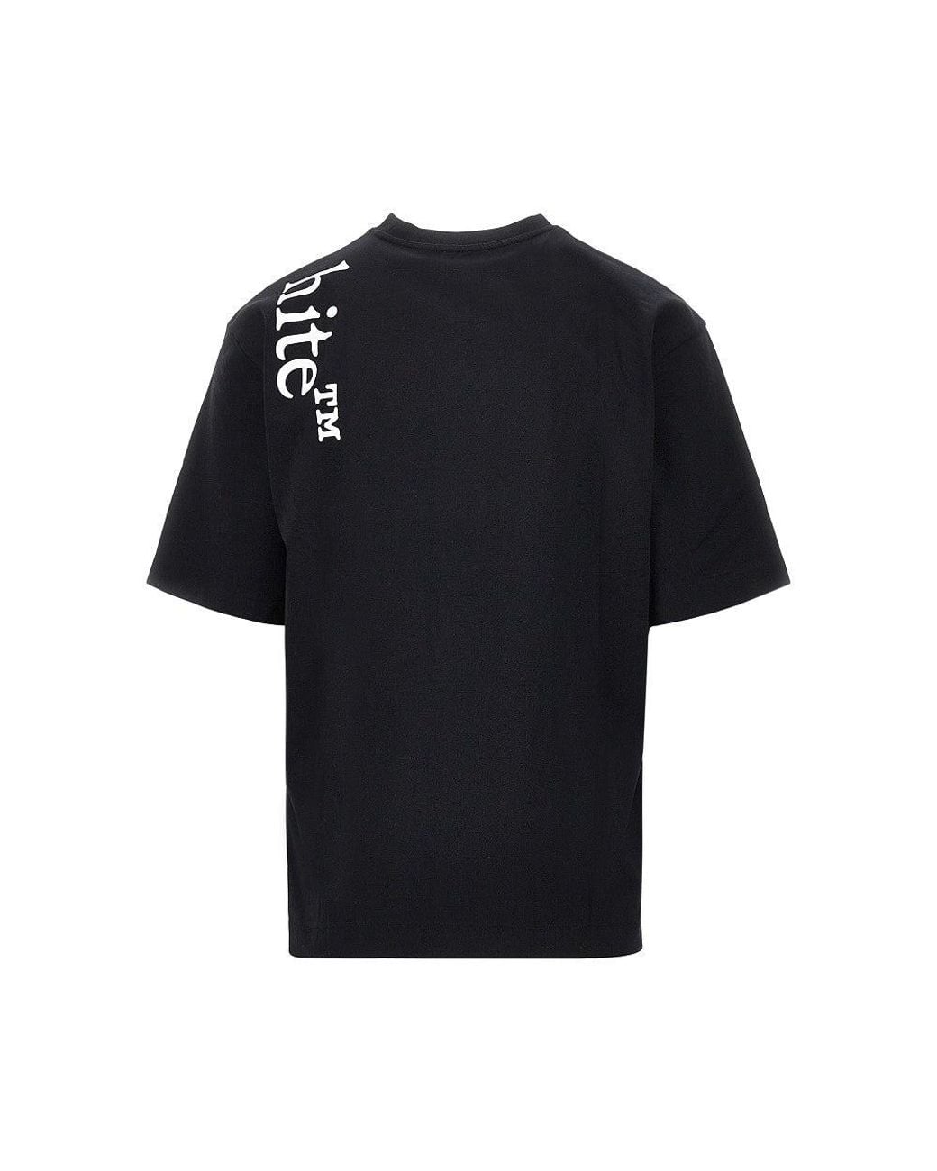 Off-White c/o Virgil Abloh Black 'Vertical Bookish Skate' Cotton T-Shirt for men
