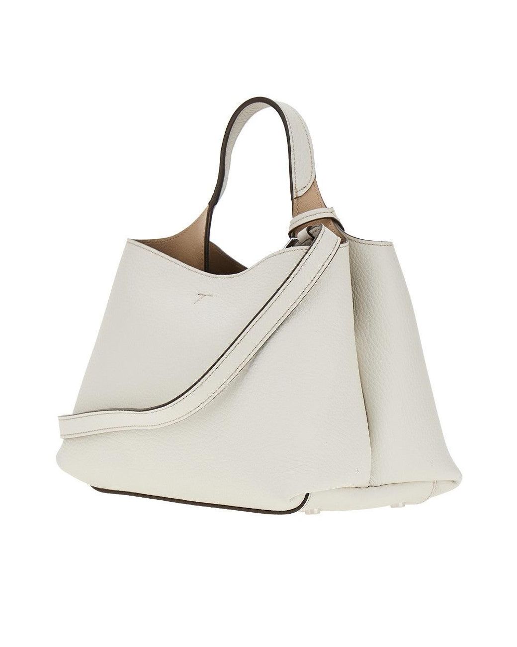 Tod's Gray Grained Leather Micro Shopping Bag