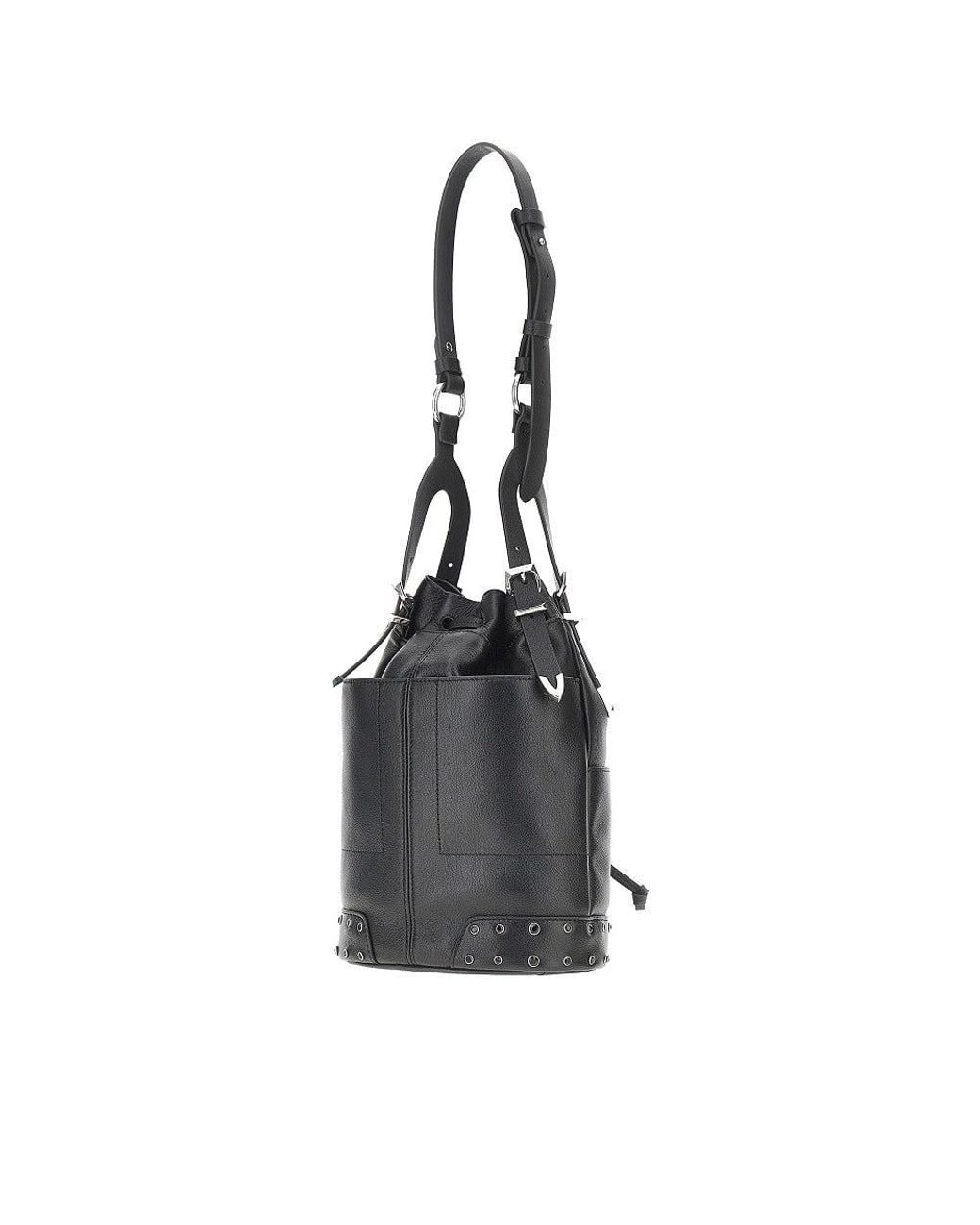 Pinko Black 'Bucket Mini' Leather Bag