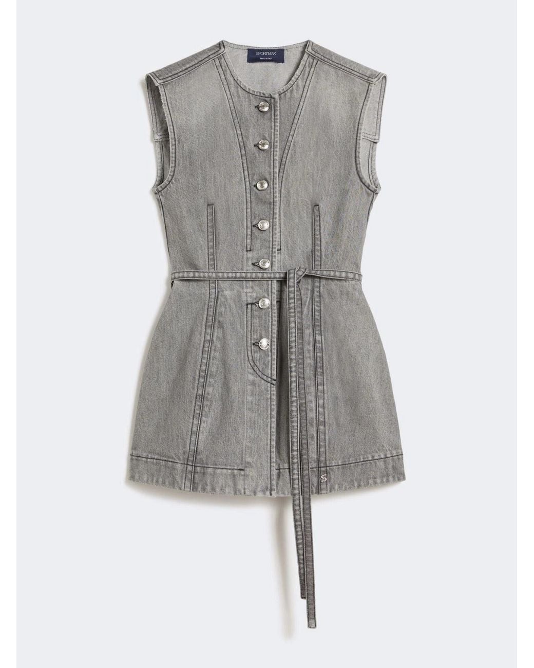 Max Mara Gray Denim Sleeveless Top
