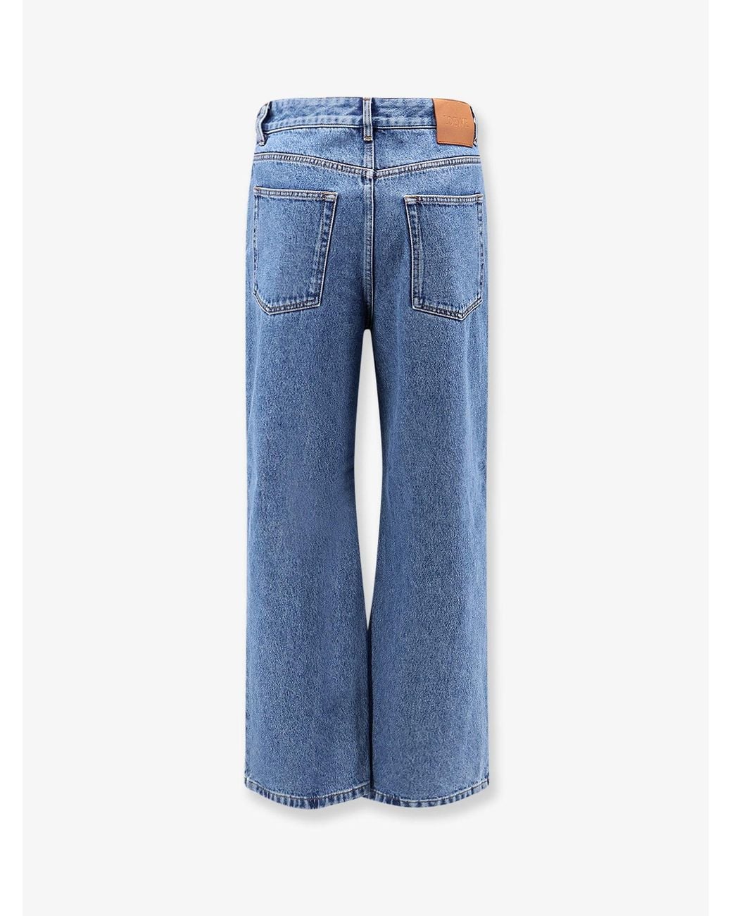 Loewe Blue Anagram Baggy Jeans With Embroidery On The Front for men
