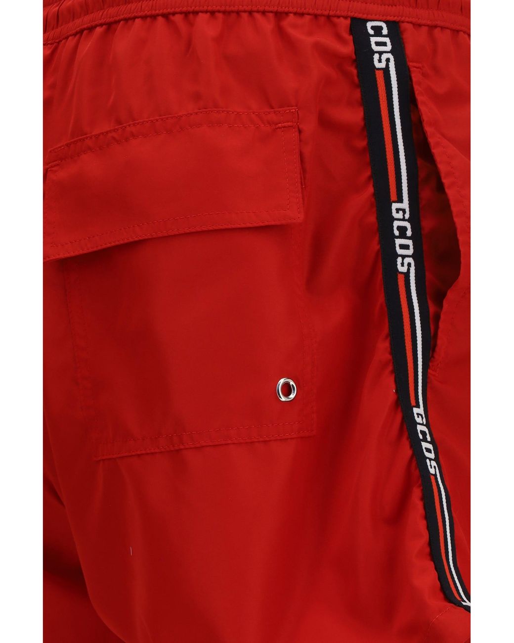 Gcds Red Logo-Detail Swim Shorts Tomato for men