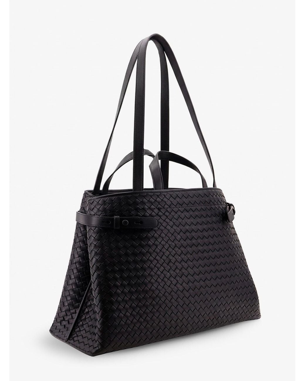 Bottega Veneta Black Intreccio Leather Shoulder Bag for men