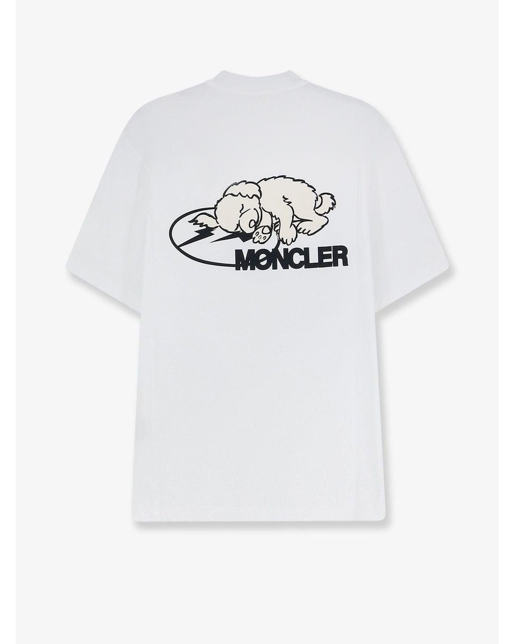 Moncler White Cotton T-Shirt With Print for men