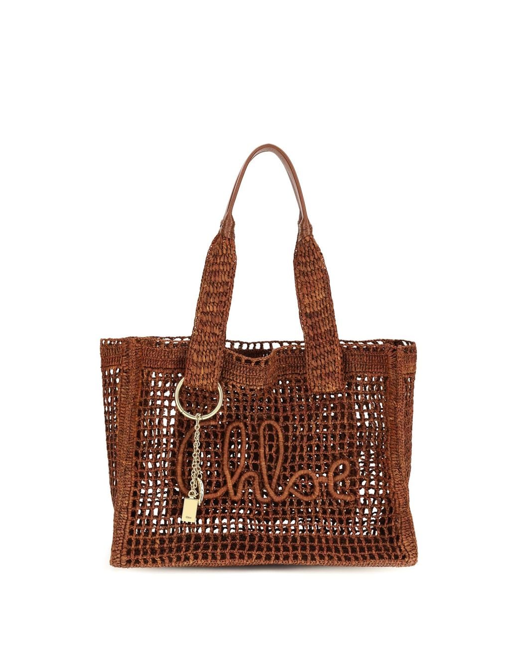 Chloé Brown Chloã East-West Summer Banana Raffia Tote Bag