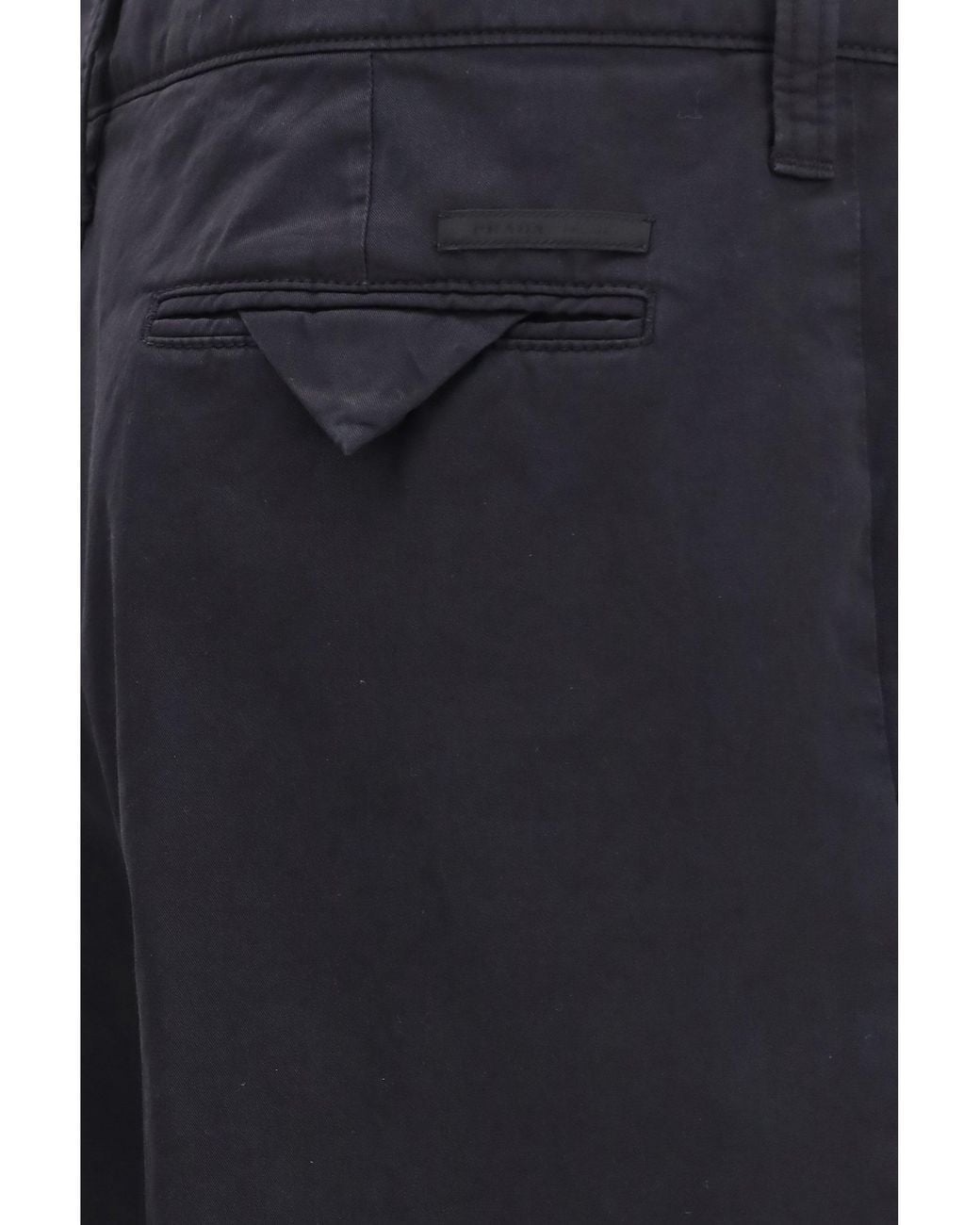 Prada Blue Garment Dyed Cotton Pants for men