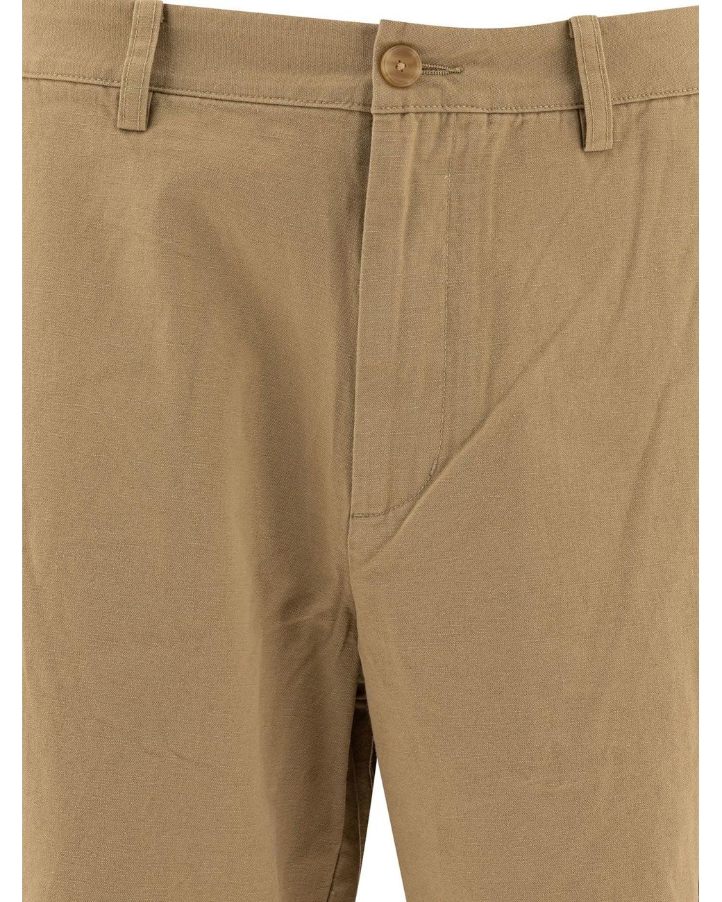 Vince Natural Cotton And Linen Cargo Shorts for men