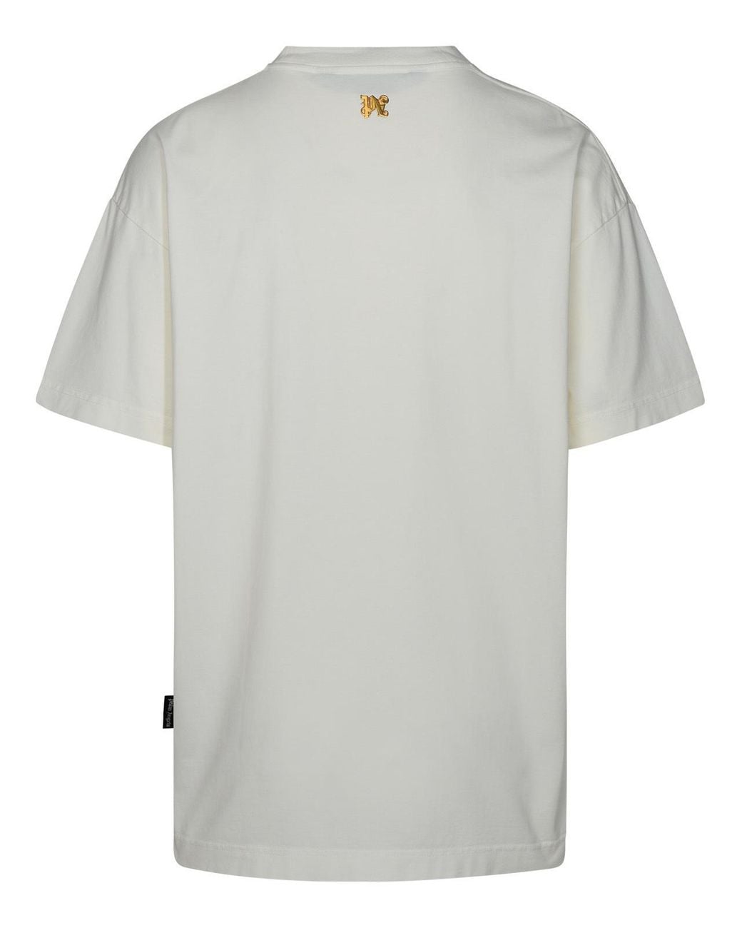 Palm Angels Gray 'Burning Monogram' Cotton T-Shirt for men