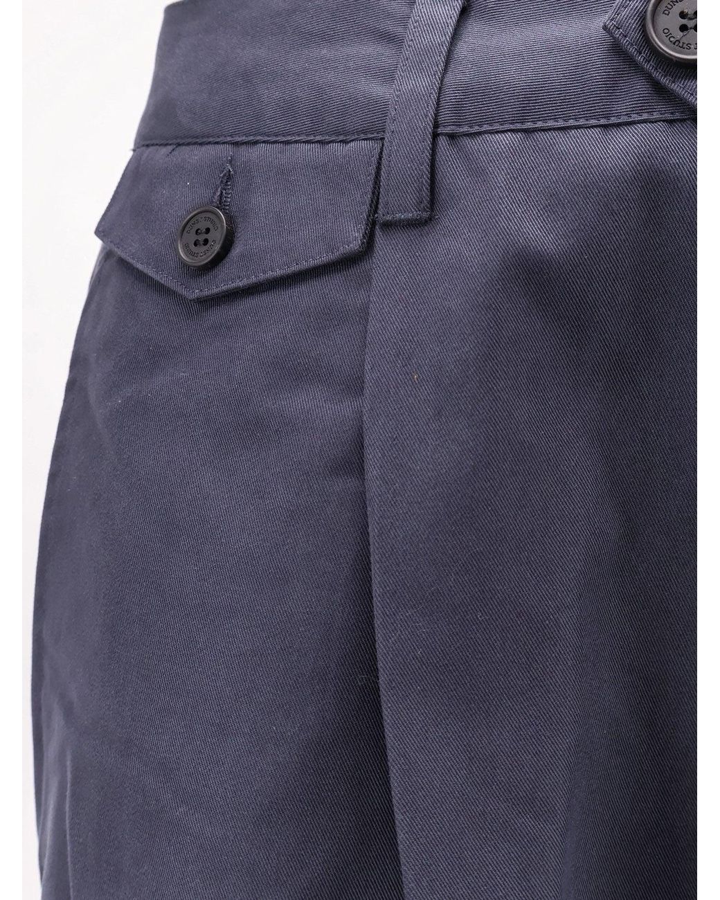 DUNST Blue Pleated Chino Slacks Trousers for men